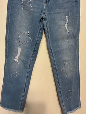 Justice Light Blue Star Stud Skinny Jeans